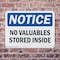 Signmission No Valuables Stored Inside, 14 in W x Rectangle, Plastic OS-2PACK-NS-P-1014-L-15026 - alternate 6